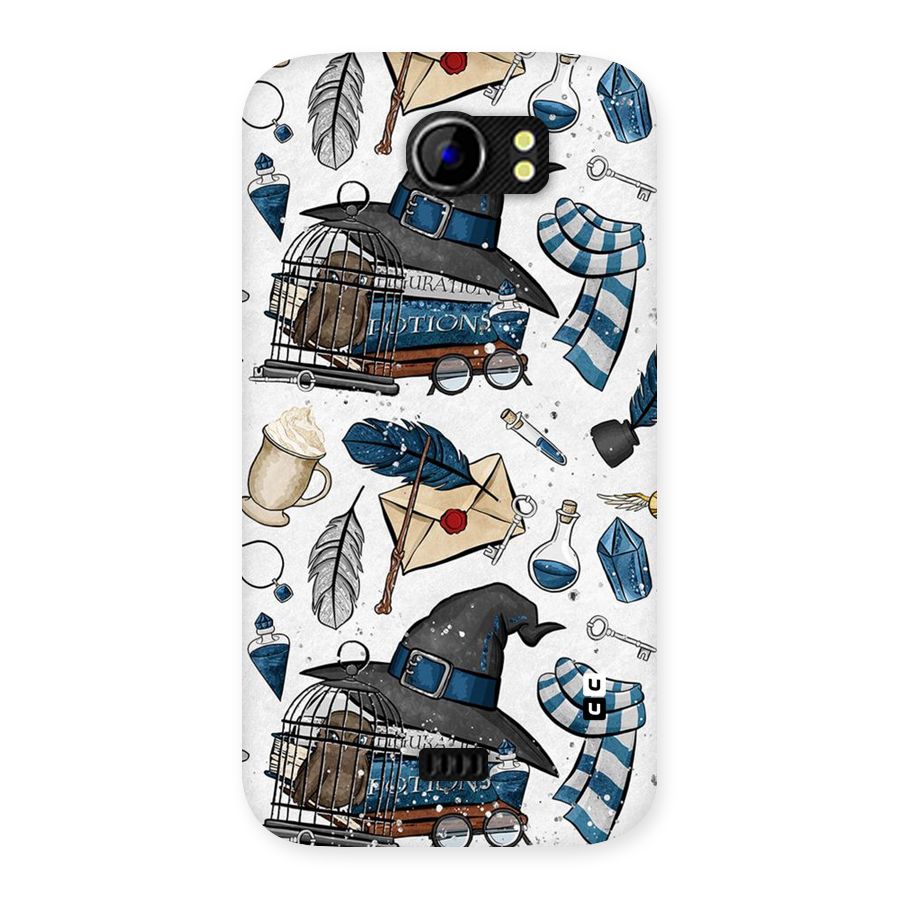 Blue Feather Hat Design Back Case for Micromax Canvas 2 A110