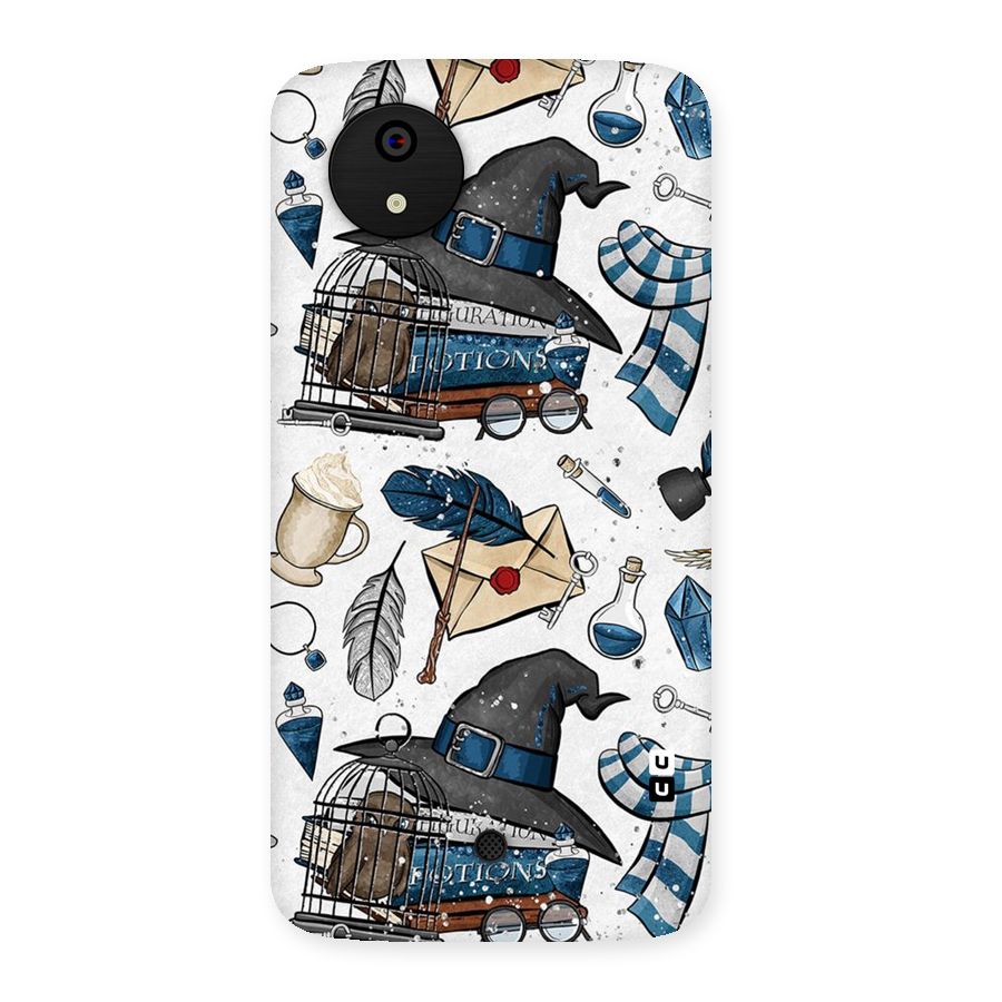 Blue Feather Hat Design Back Case for Micromax Canvas A1
