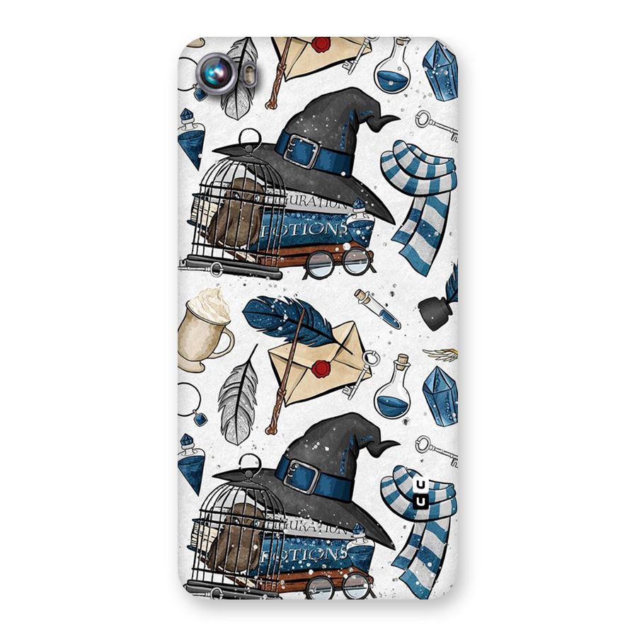 Blue Feather Hat Design Back Case for Micromax Canvas Fire 4 A107