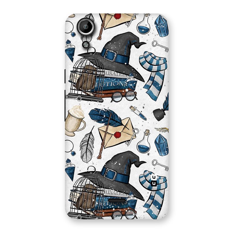 Blue Feather Hat Design Back Case for Micromax Canvas Selfie Lens Q345