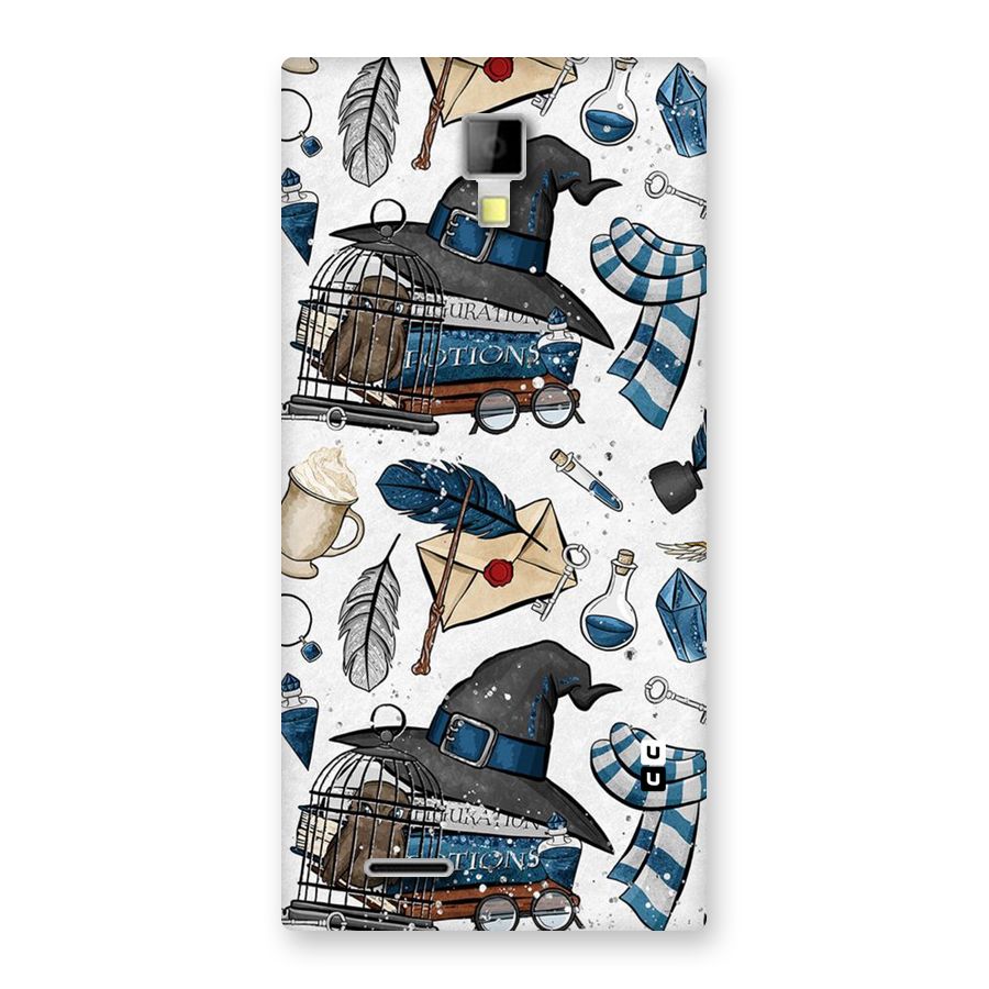 Blue Feather Hat Design Back Case for Micromax Canvas Xpress A99