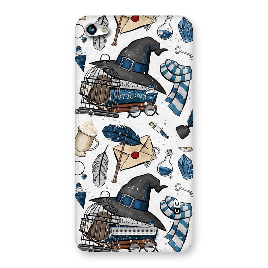 Blue Feather Hat Design Back Case for Micromax Hue 2