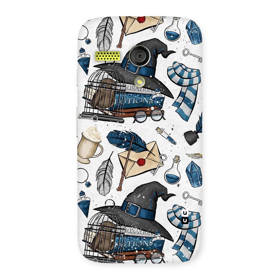 Blue Feather Hat Design Back Case for Moto G