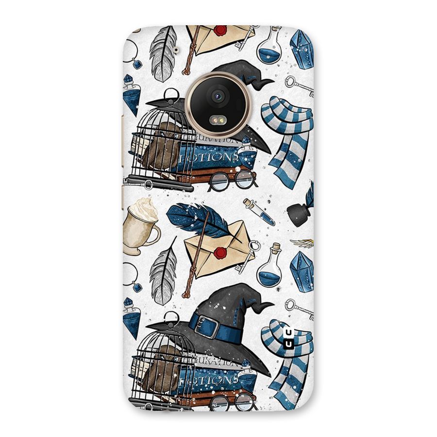 Blue Feather Hat Design Back Case for Moto G5 Plus