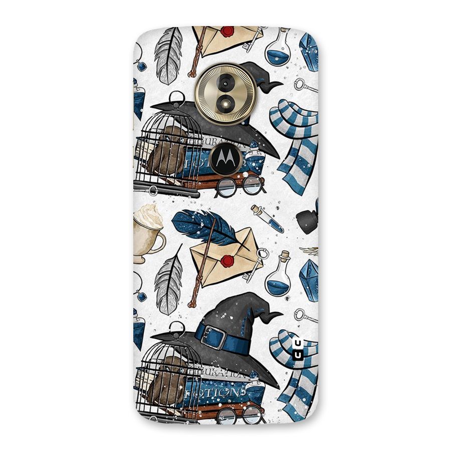 Blue Feather Hat Design Back Case for Moto G6 Play