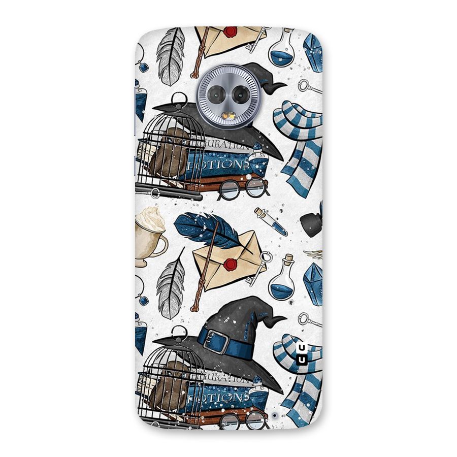 Blue Feather Hat Design Back Case for Moto G6 Plus