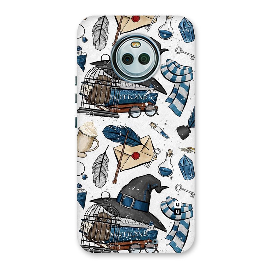 Blue Feather Hat Design Back Case for Moto X4