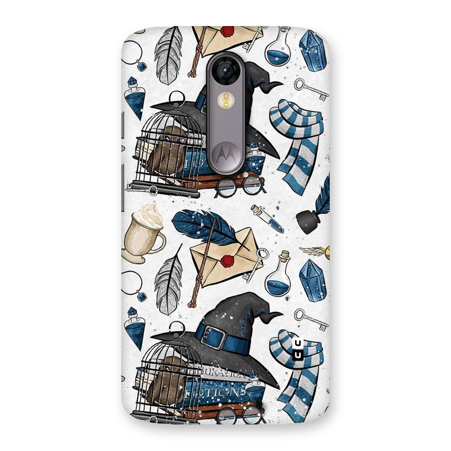 Blue Feather Hat Design Back Case for Moto X Force