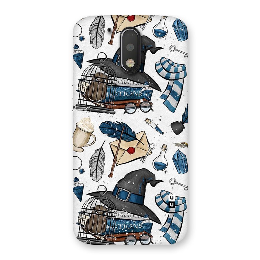 Blue Feather Hat Design Back Case for Motorola Moto G4