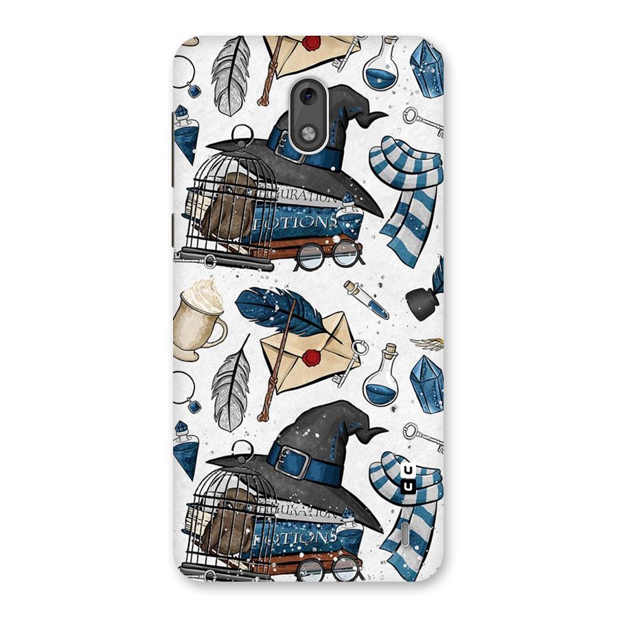 Blue Feather Hat Design Back Case for Nokia 2