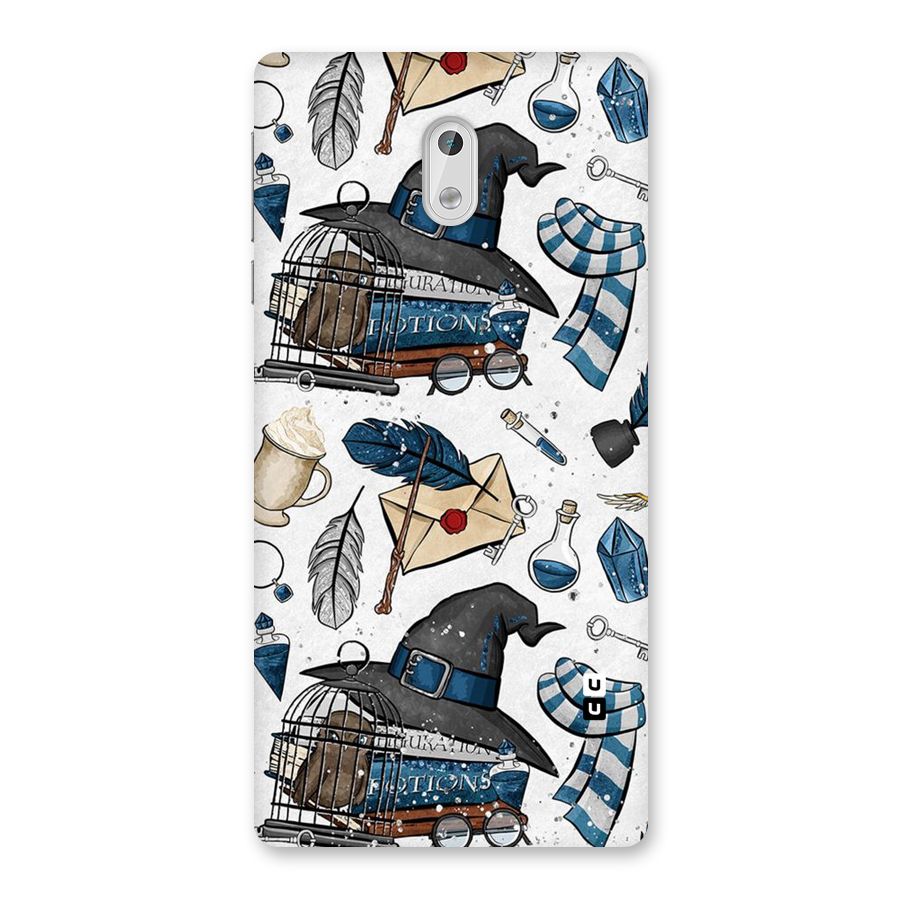 Blue Feather Hat Design Back Case for Nokia 3