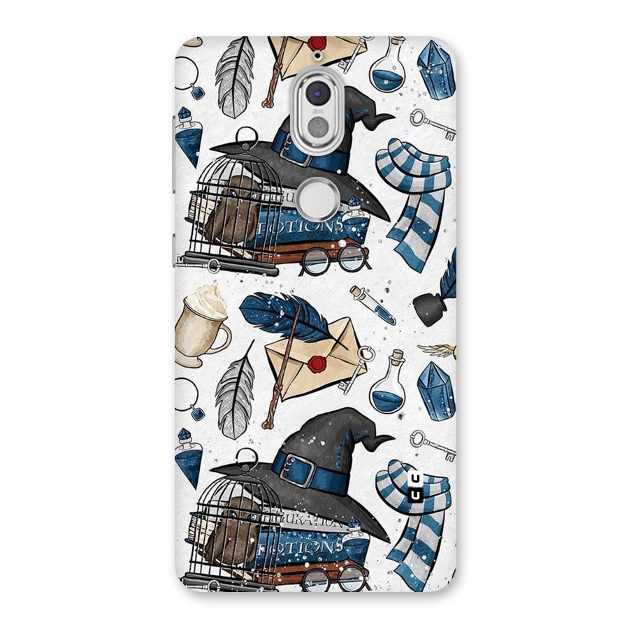 Blue Feather Hat Design Back Case for Nokia 7