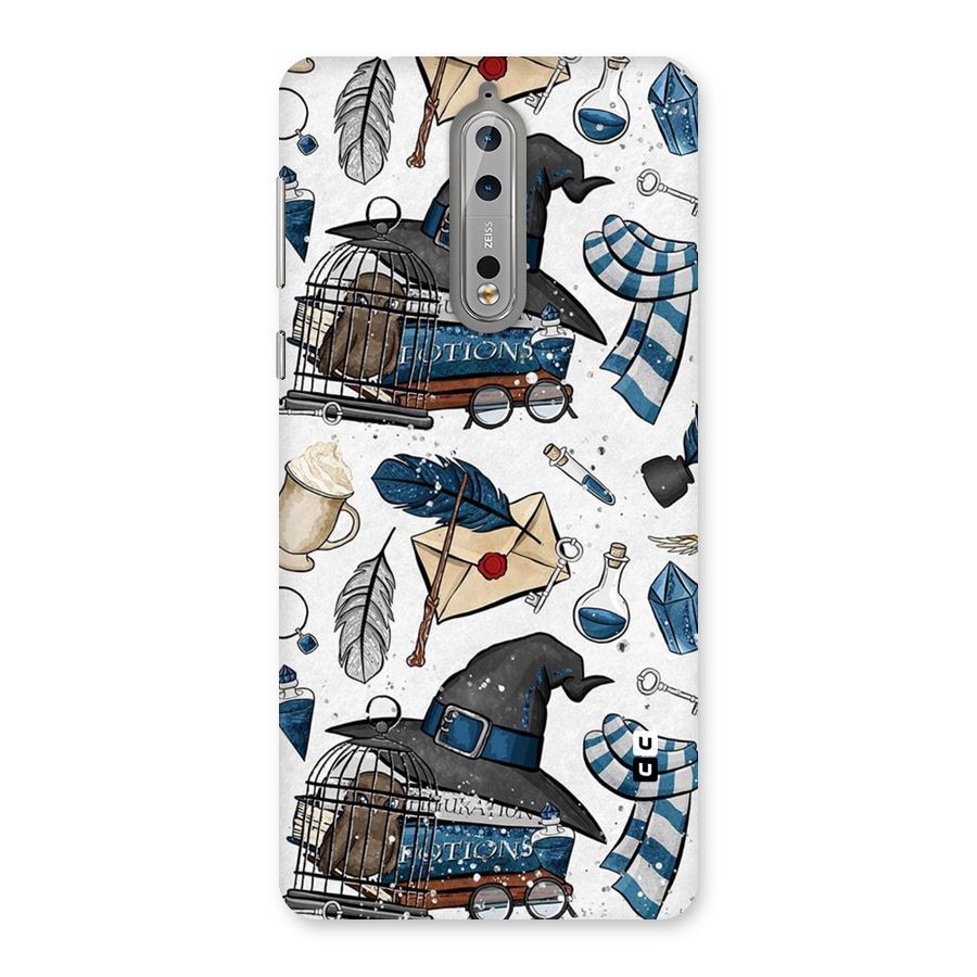 Blue Feather Hat Design Back Case for Nokia 8
