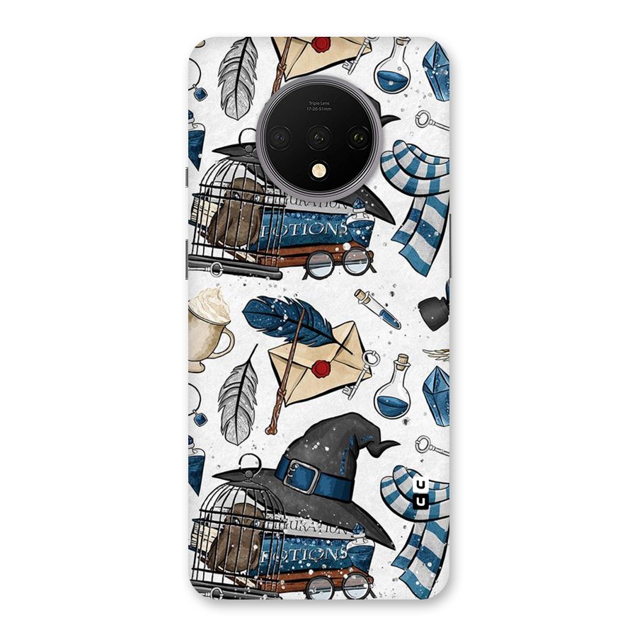 Blue Feather Hat Design Back Case for OnePlus 7T