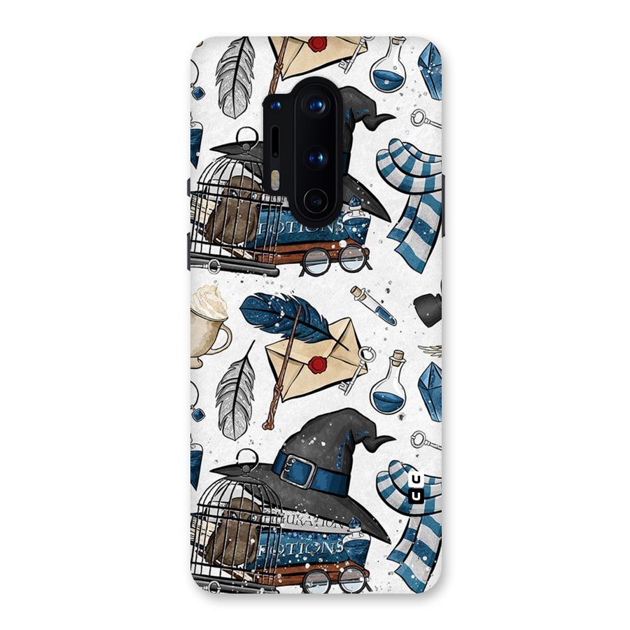 Blue Feather Hat Design Back Case for OnePlus 8 Pro