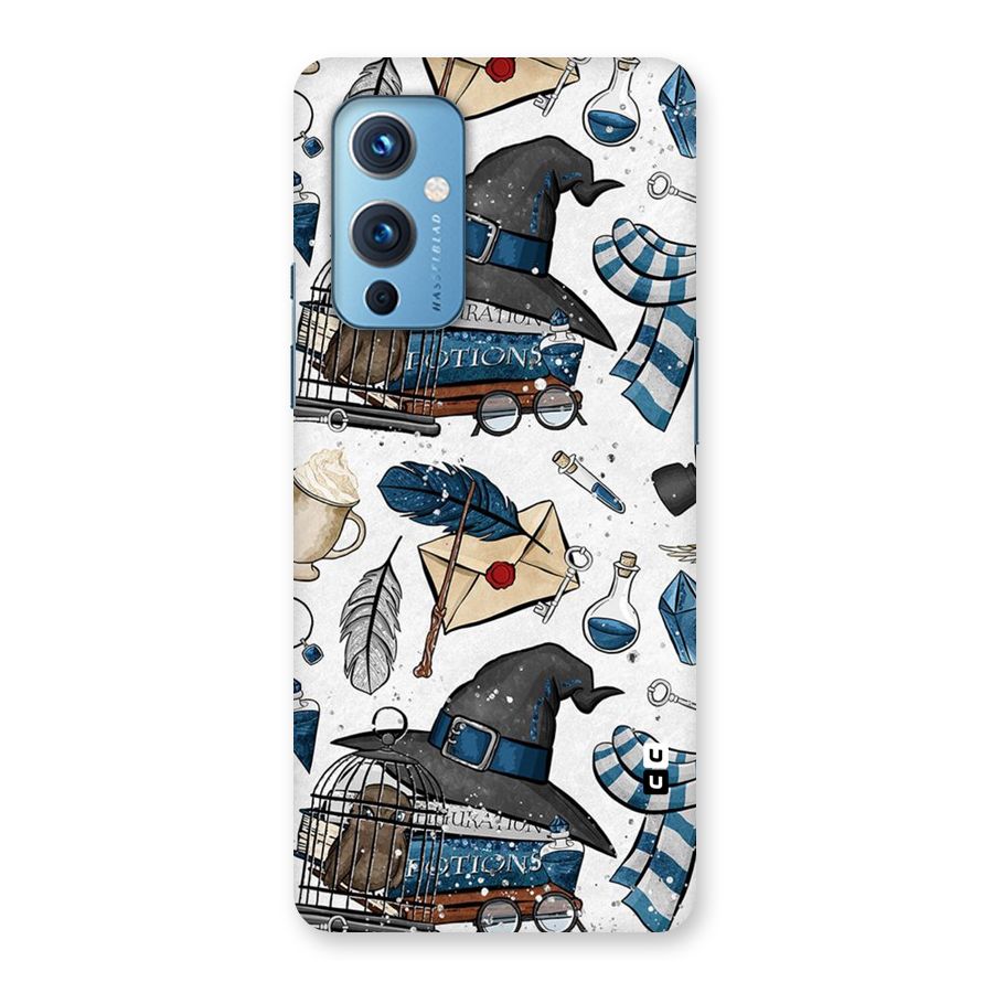Blue Feather Hat Design Back Case for OnePlus 9