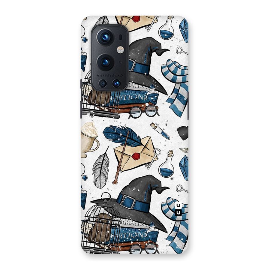 Blue Feather Hat Design Back Case for OnePlus 9 Pro