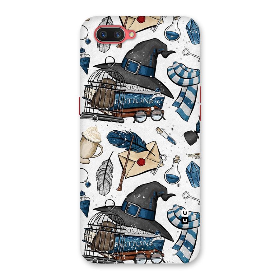 Blue Feather Hat Design Back Case for Oppo A3s