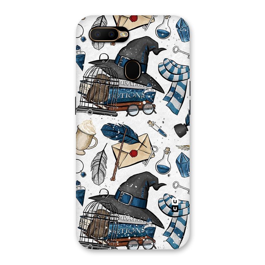 Blue Feather Hat Design Back Case for Oppo A5s