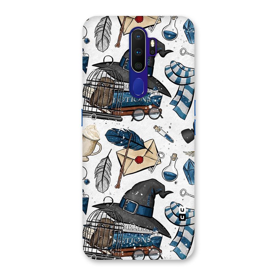 Blue Feather Hat Design Back Case for Oppo A9 (2020)