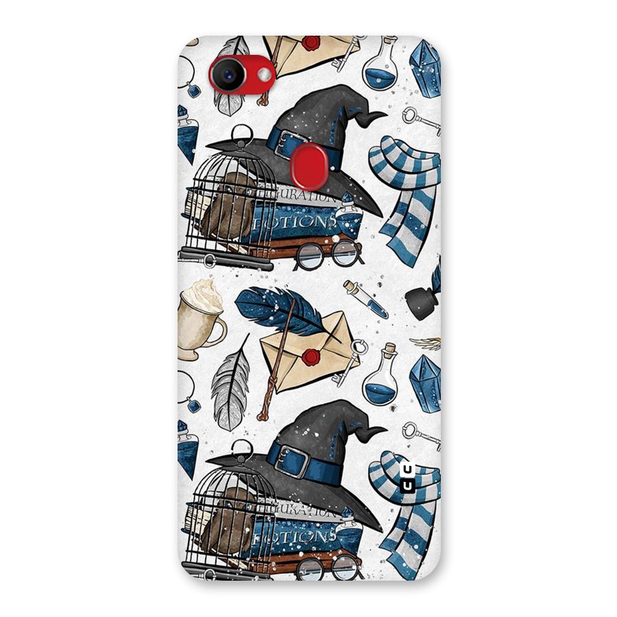 Blue Feather Hat Design Back Case for Oppo F7