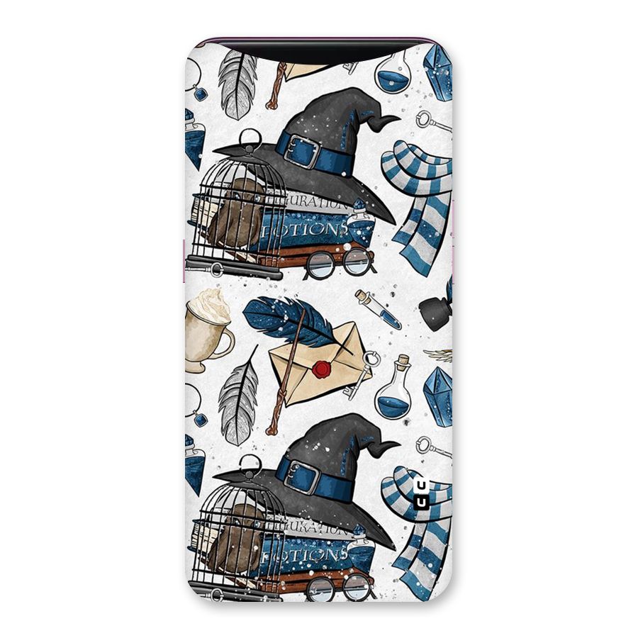Blue Feather Hat Design Back Case for Oppo Find X