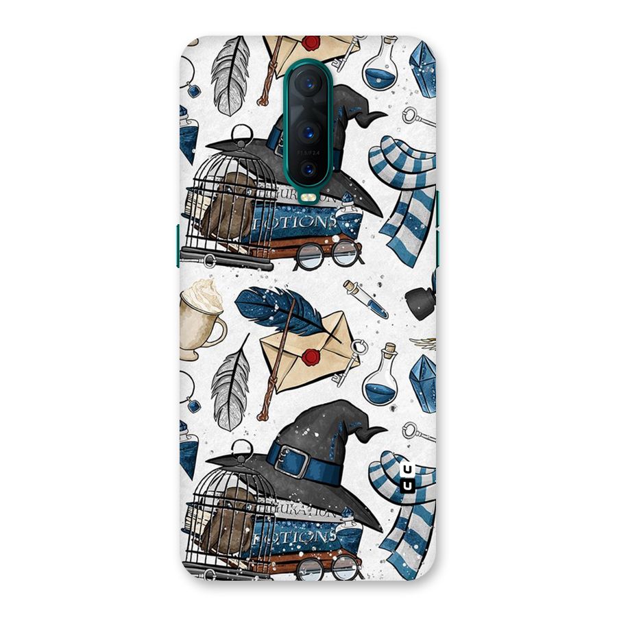 Blue Feather Hat Design Back Case for Oppo R17 Pro