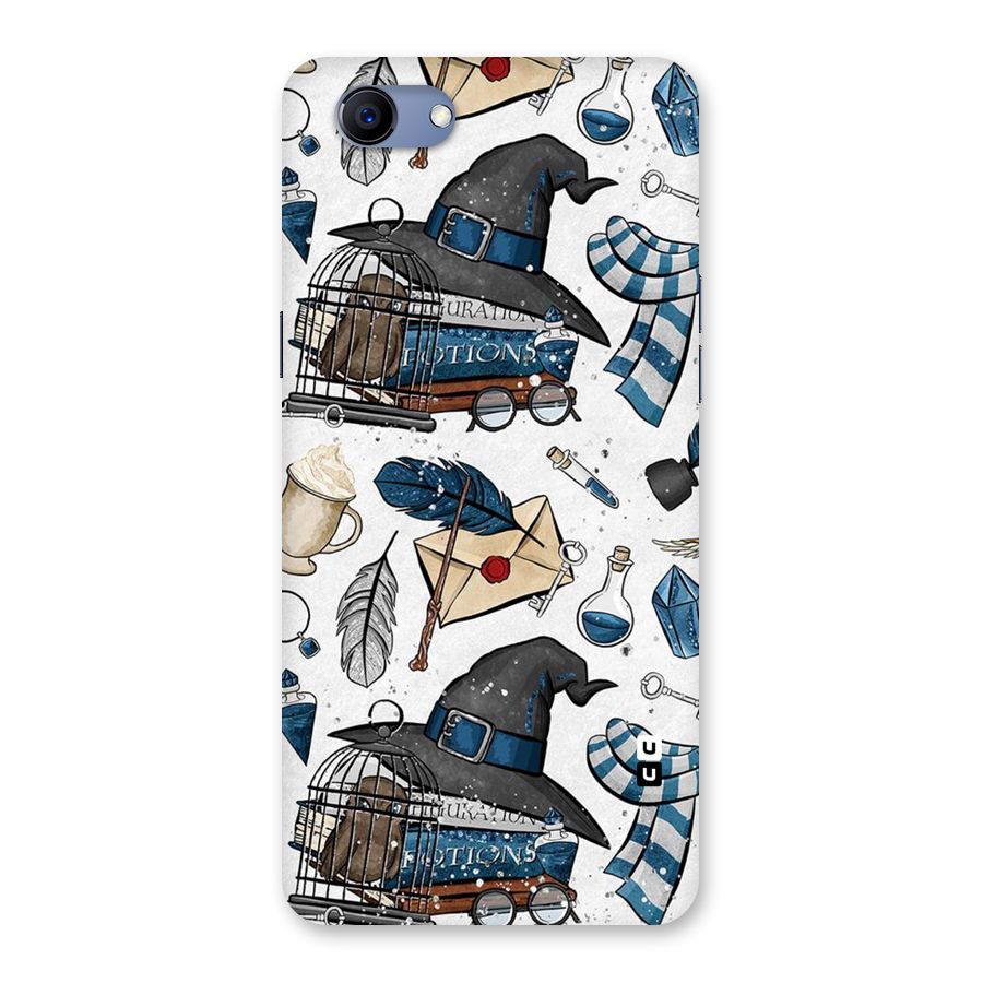 Blue Feather Hat Design Back Case for Oppo Realme 1