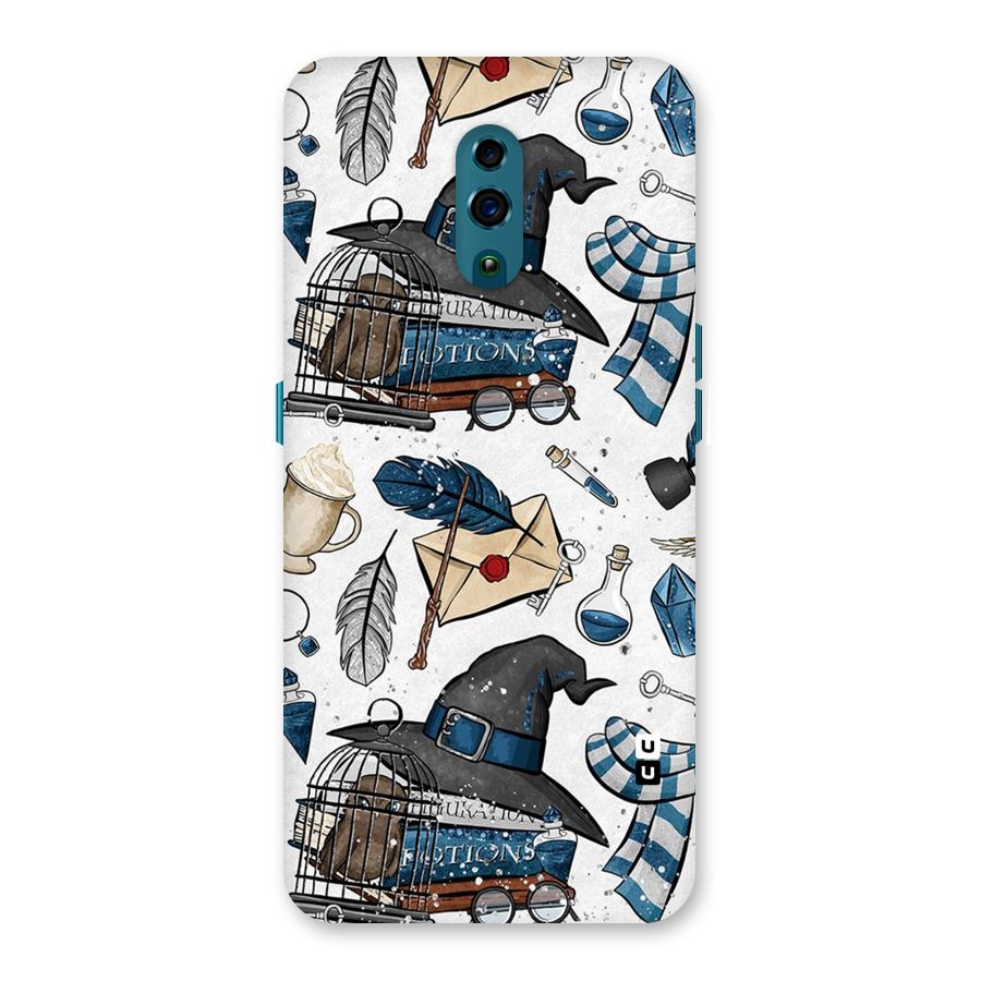 Blue Feather Hat Design Back Case for Oppo Reno