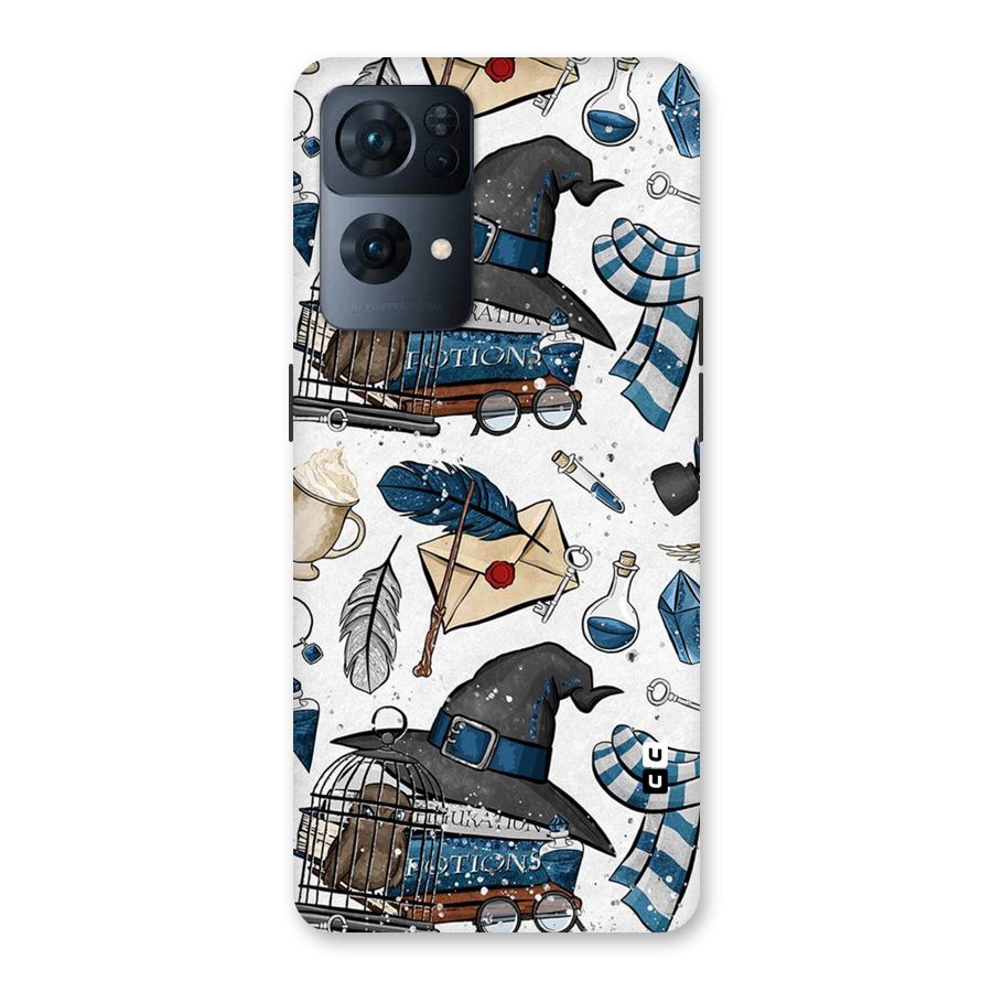 Blue Feather Hat Design Back Case for Oppo Reno7 Pro 5G
