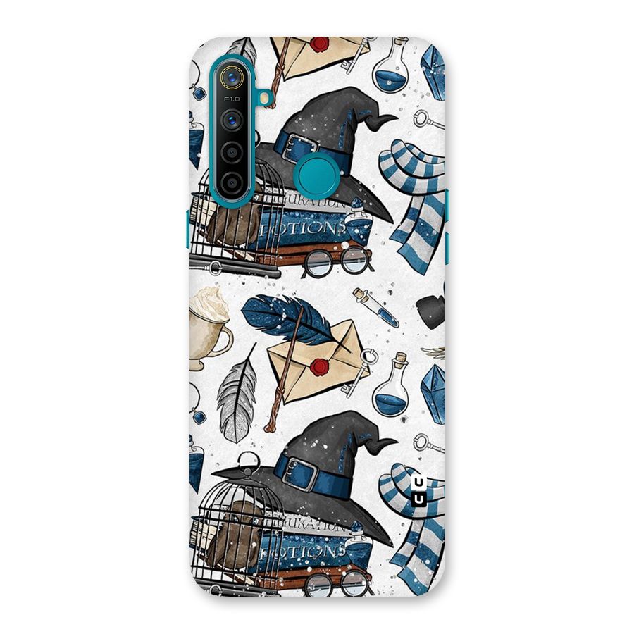 Blue Feather Hat Design Back Case for Realme 5i