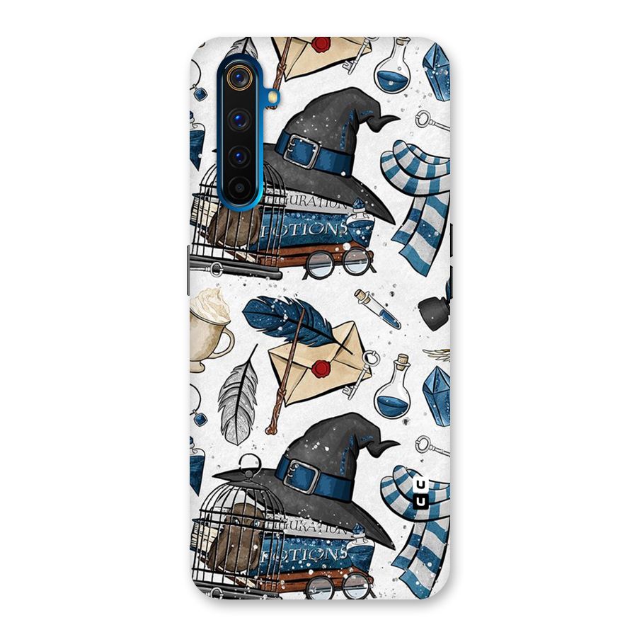 Blue Feather Hat Design Back Case for Realme 6 Pro