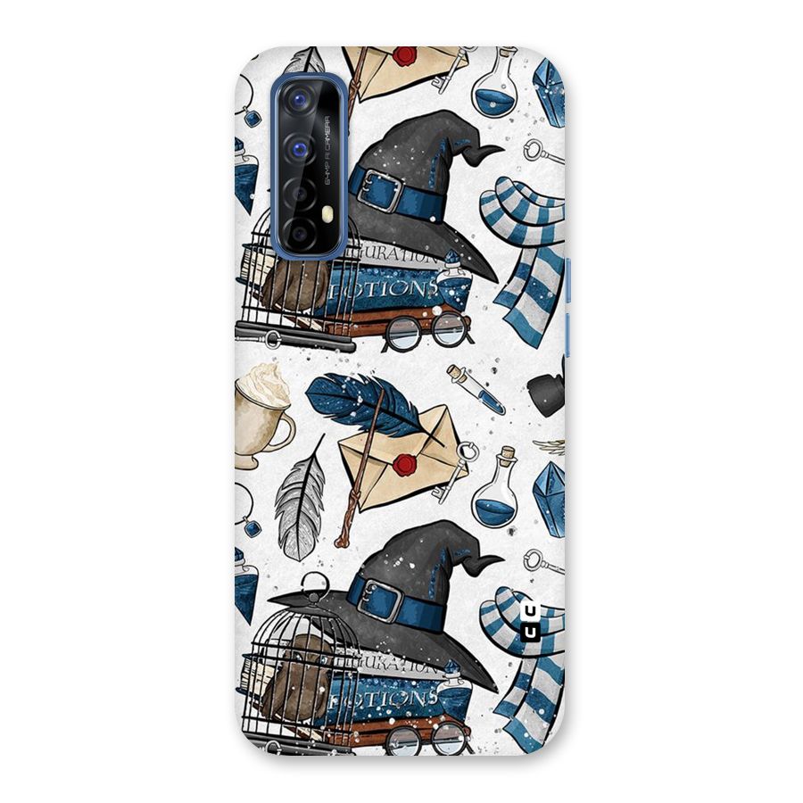 Blue Feather Hat Design Back Case for Realme 7