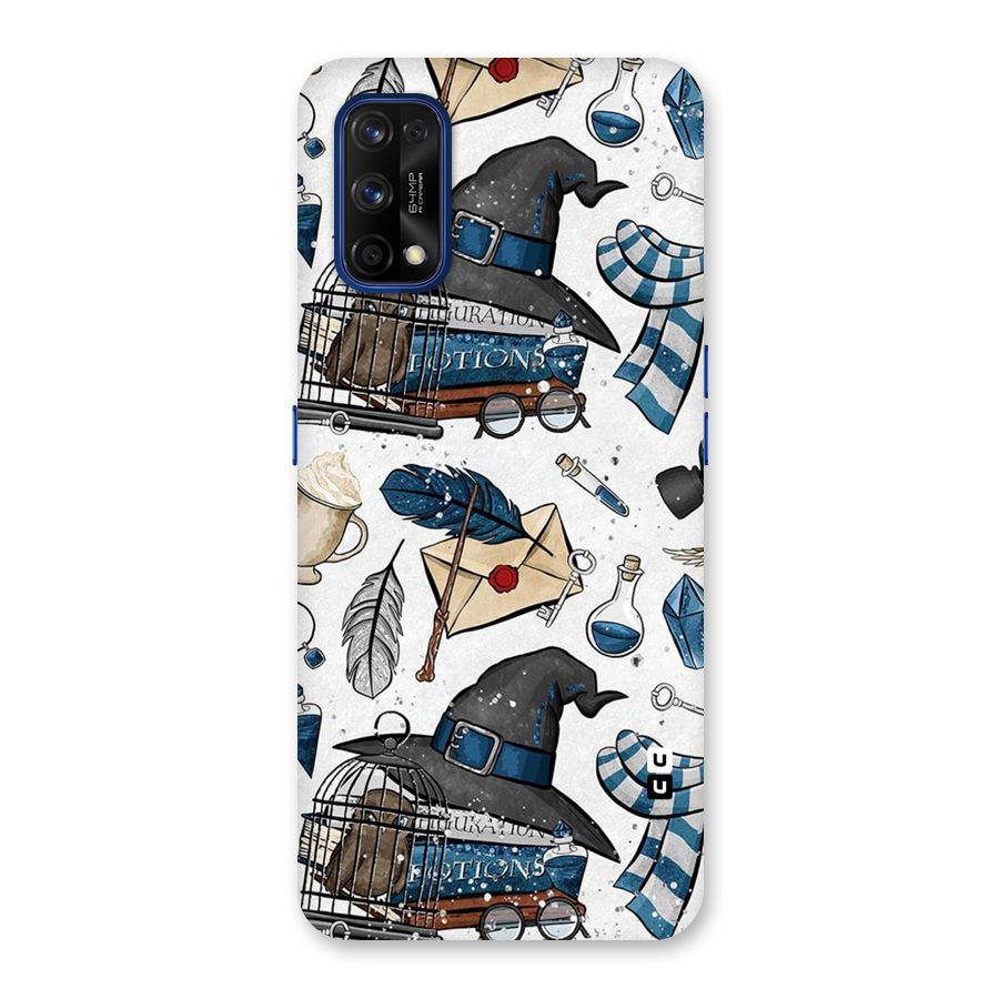 Blue Feather Hat Design Back Case for Realme 7 Pro