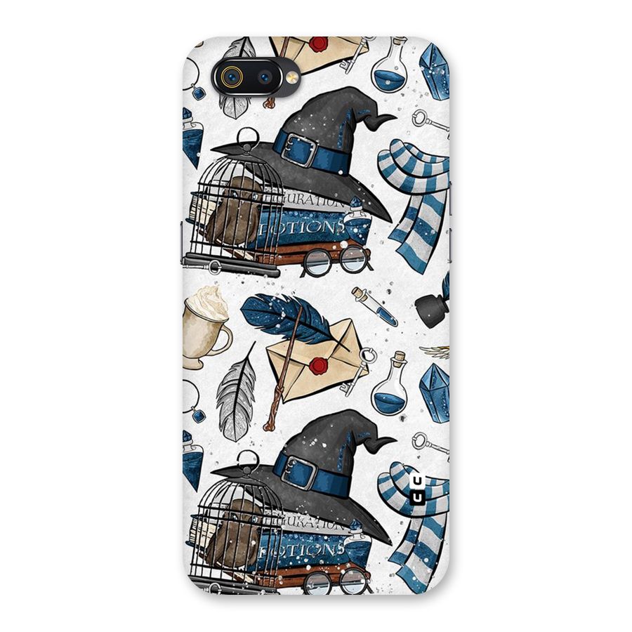 Blue Feather Hat Design Back Case for Realme C2