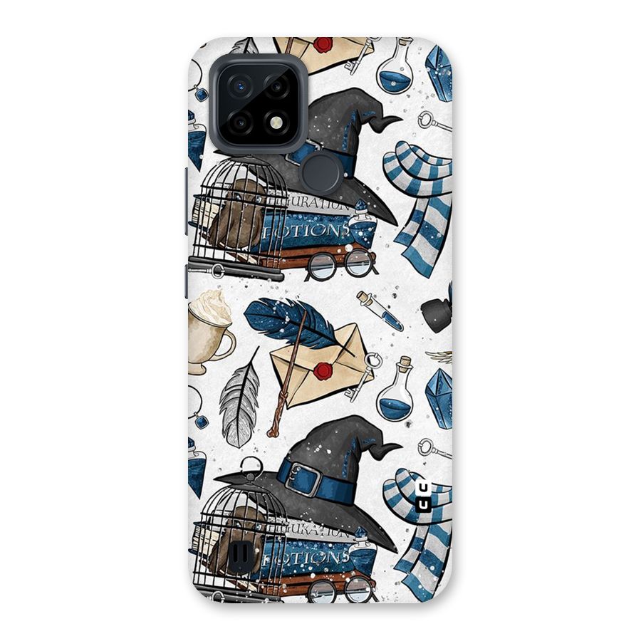 Blue Feather Hat Design Back Case for Realme C21