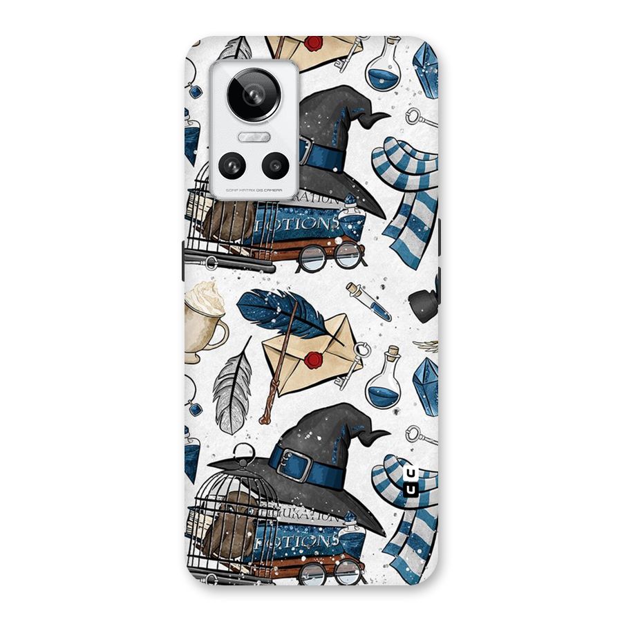 Blue Feather Hat Design Back Case for Realme GT Neo 3