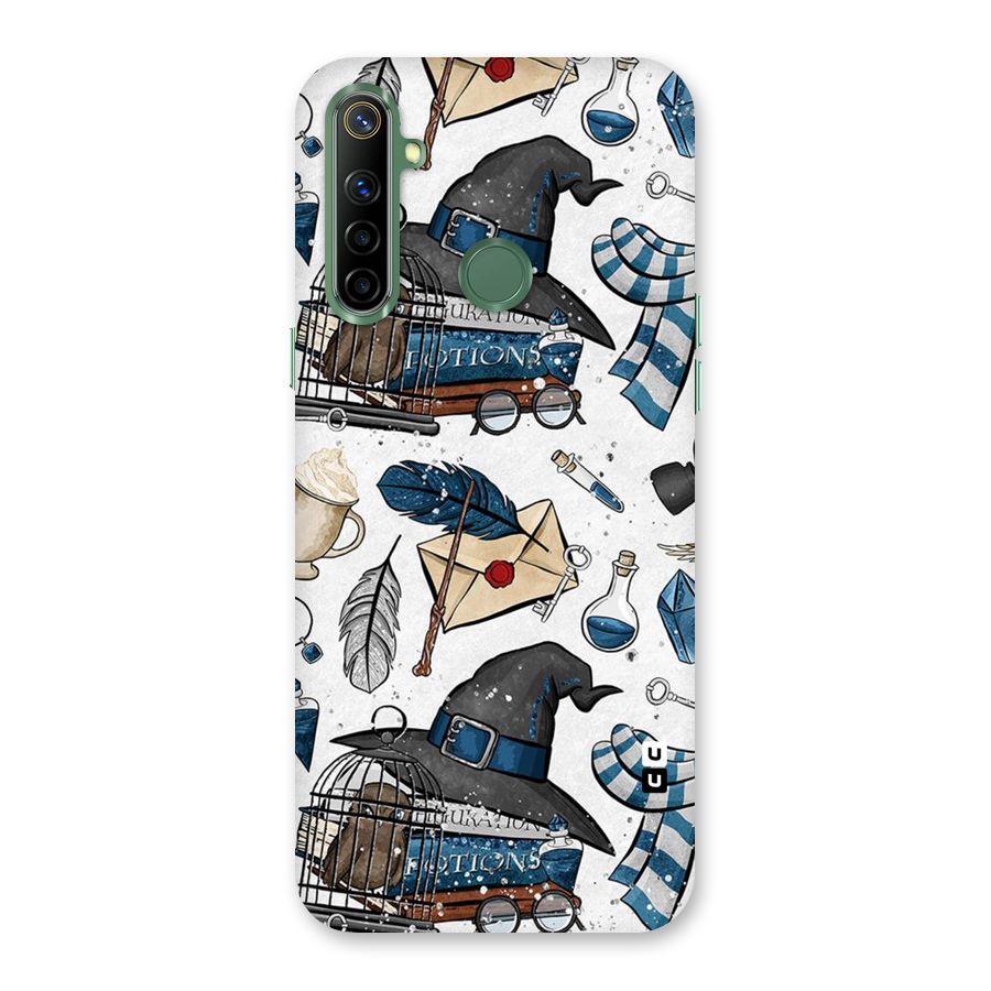 Blue Feather Hat Design Back Case for Realme Narzo 10