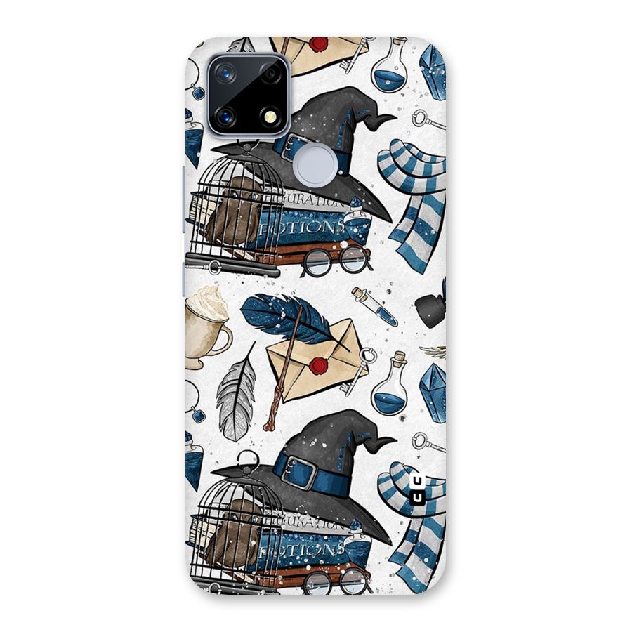 Blue Feather Hat Design Back Case for Realme Narzo 20