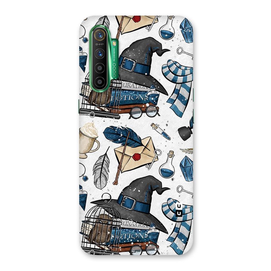 Blue Feather Hat Design Back Case for Realme X2