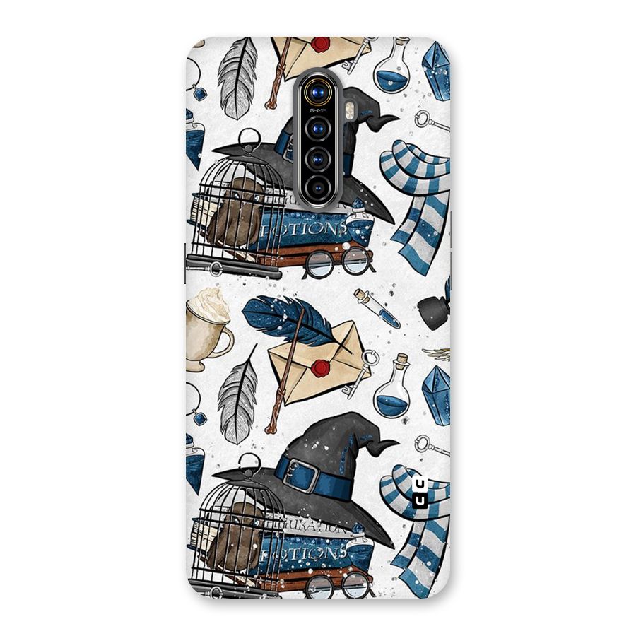 Blue Feather Hat Design Back Case for Realme X2 Pro