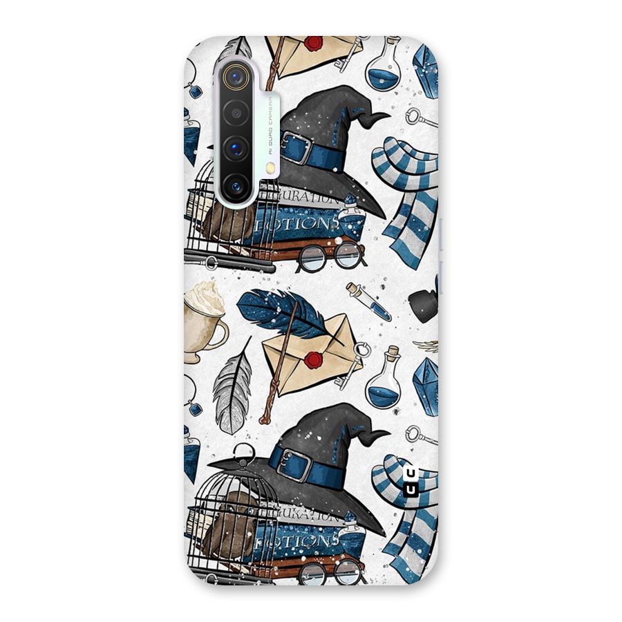Blue Feather Hat Design Back Case for Realme X3