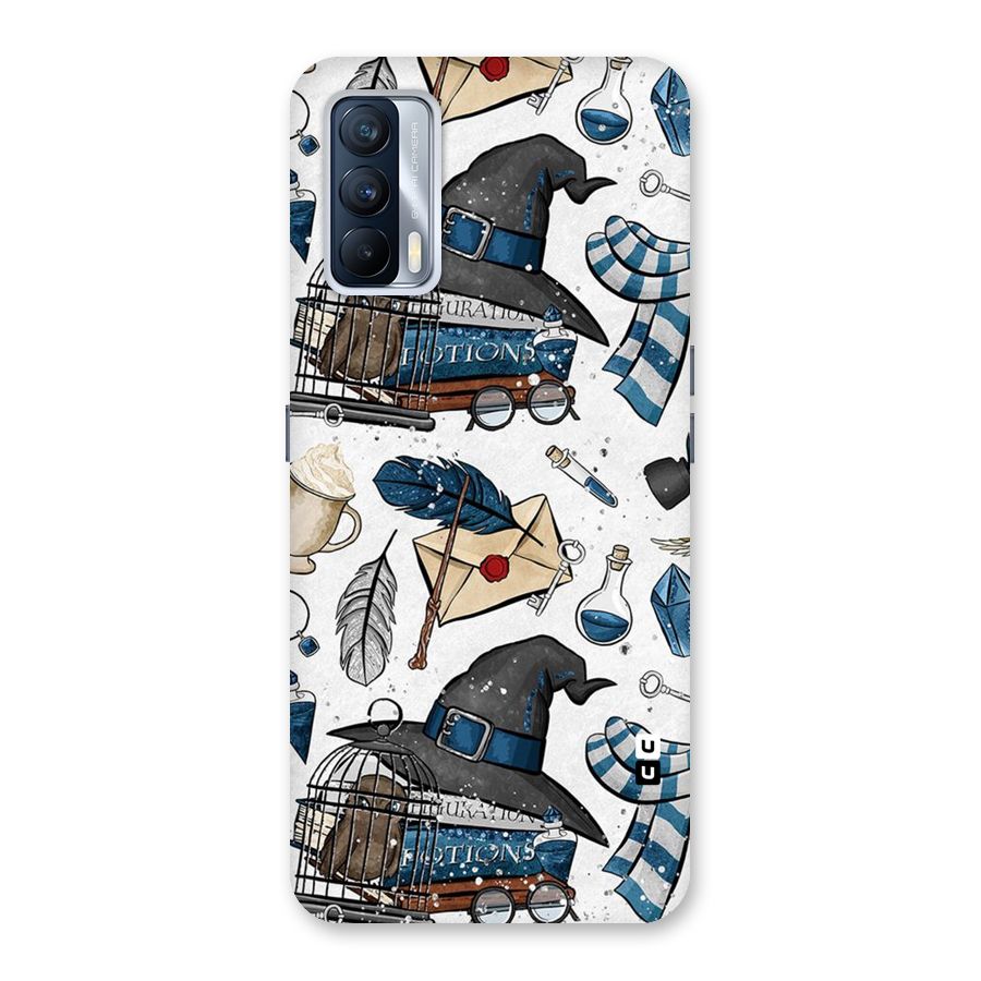 Blue Feather Hat Design Back Case for Realme X7