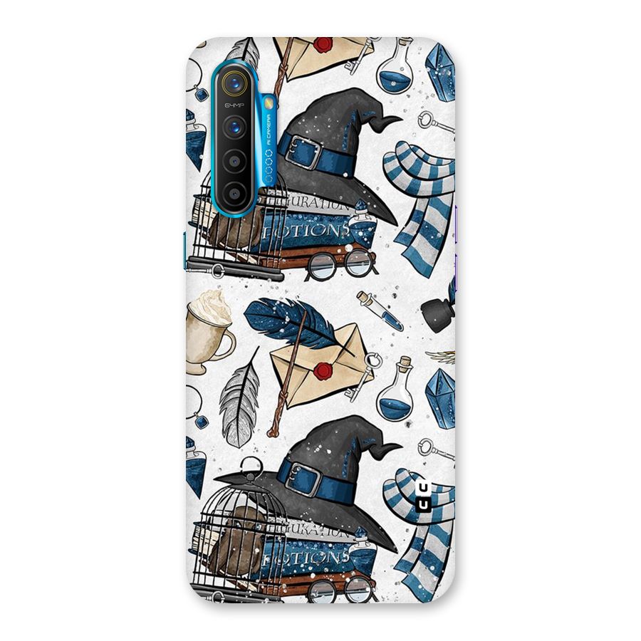 Blue Feather Hat Design Back Case for Realme XT