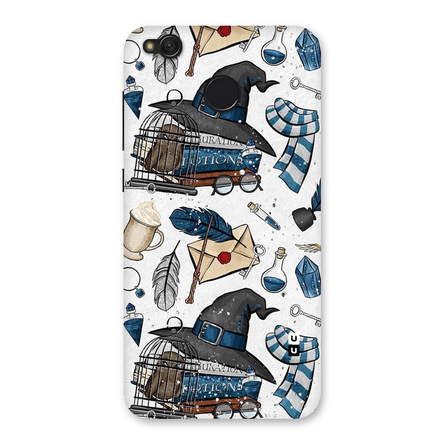 Blue Feather Hat Design Back Case for Redmi 4