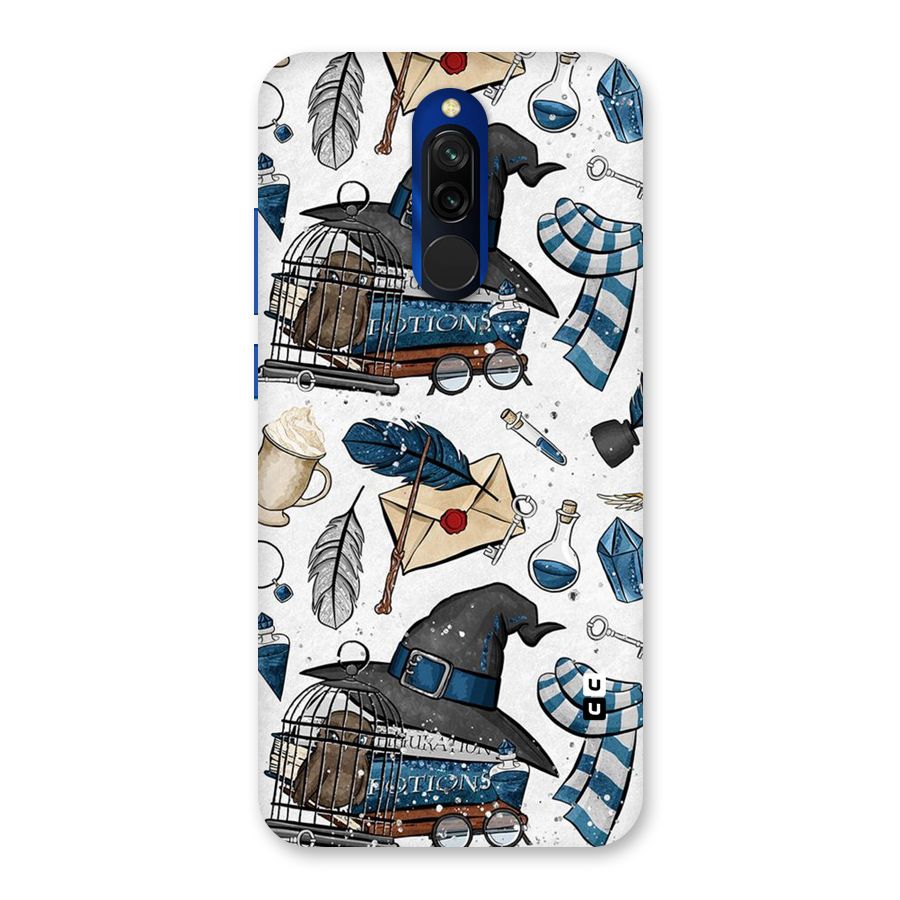 Blue Feather Hat Design Back Case for Redmi 8