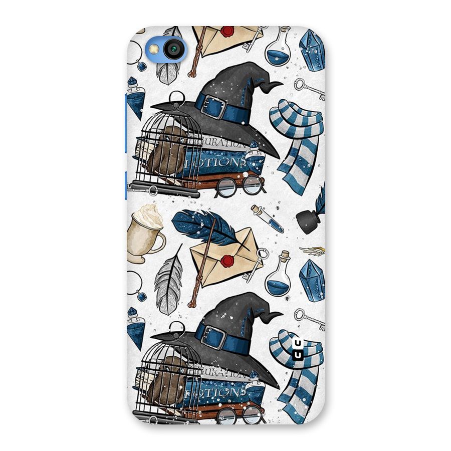 Blue Feather Hat Design Back Case for Redmi Go