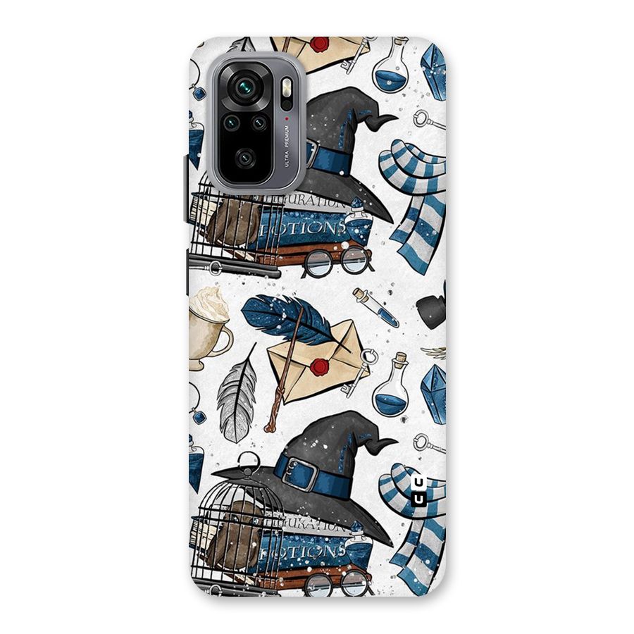 Blue Feather Hat Design Back Case for Redmi Note 10