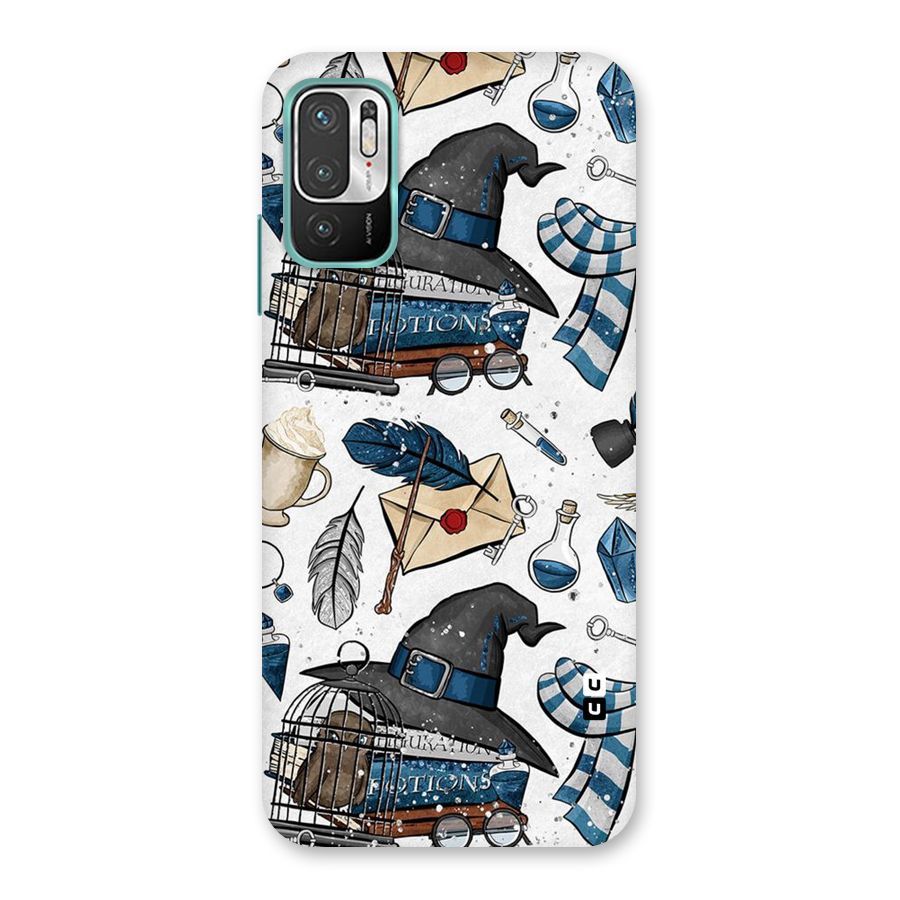 Blue Feather Hat Design Back Case for Redmi Note 10T 5G