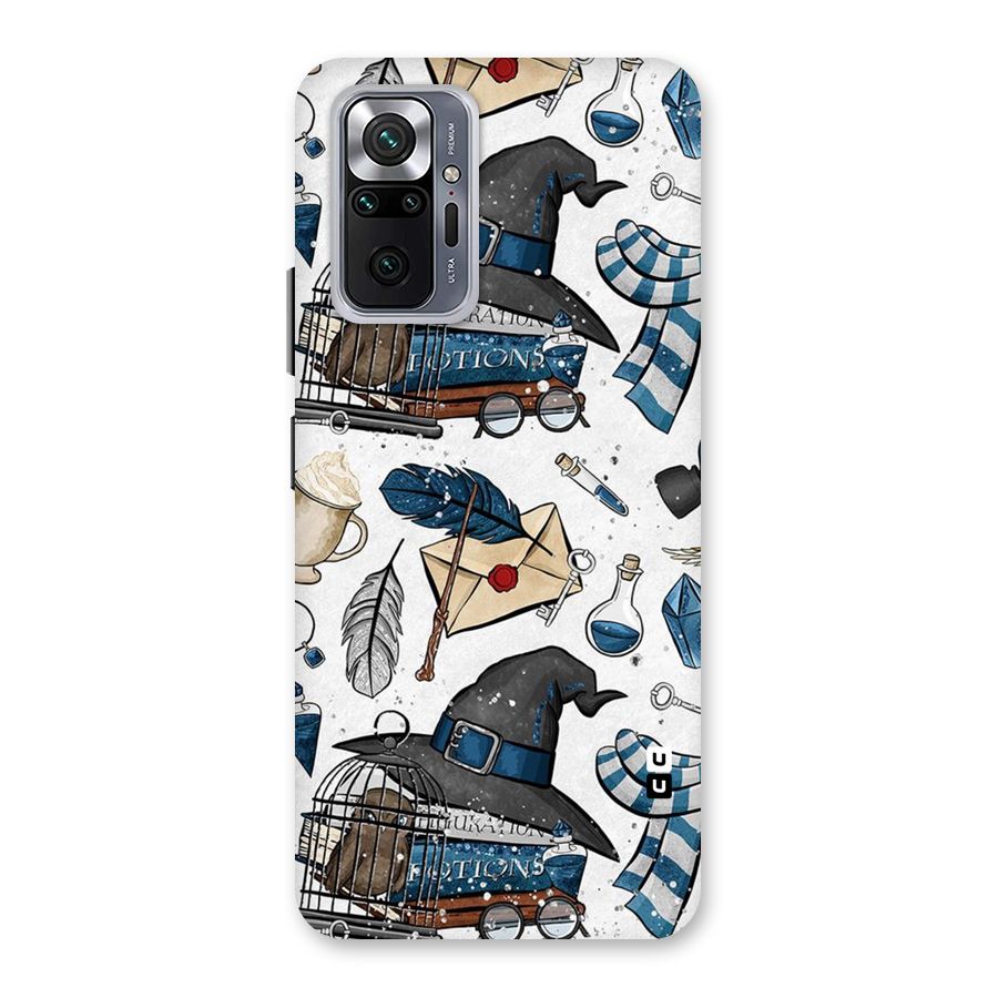 Blue Feather Hat Design Back Case for Redmi Note 10 Pro